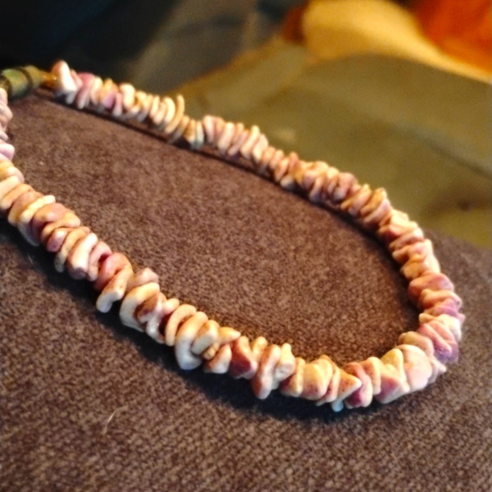 Cute lavender puka shell ankle bracelet